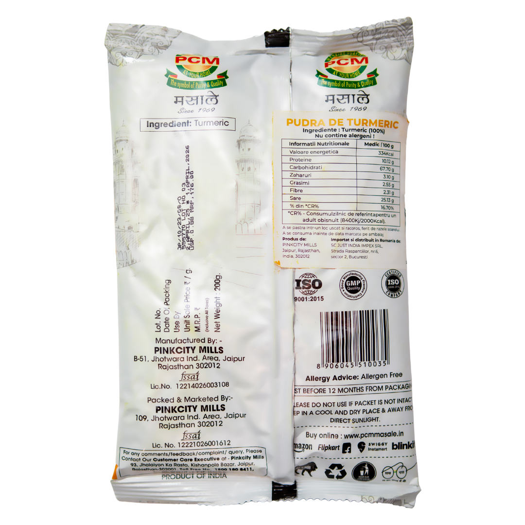 Pudră de Turmeric 100% Pur - 200g